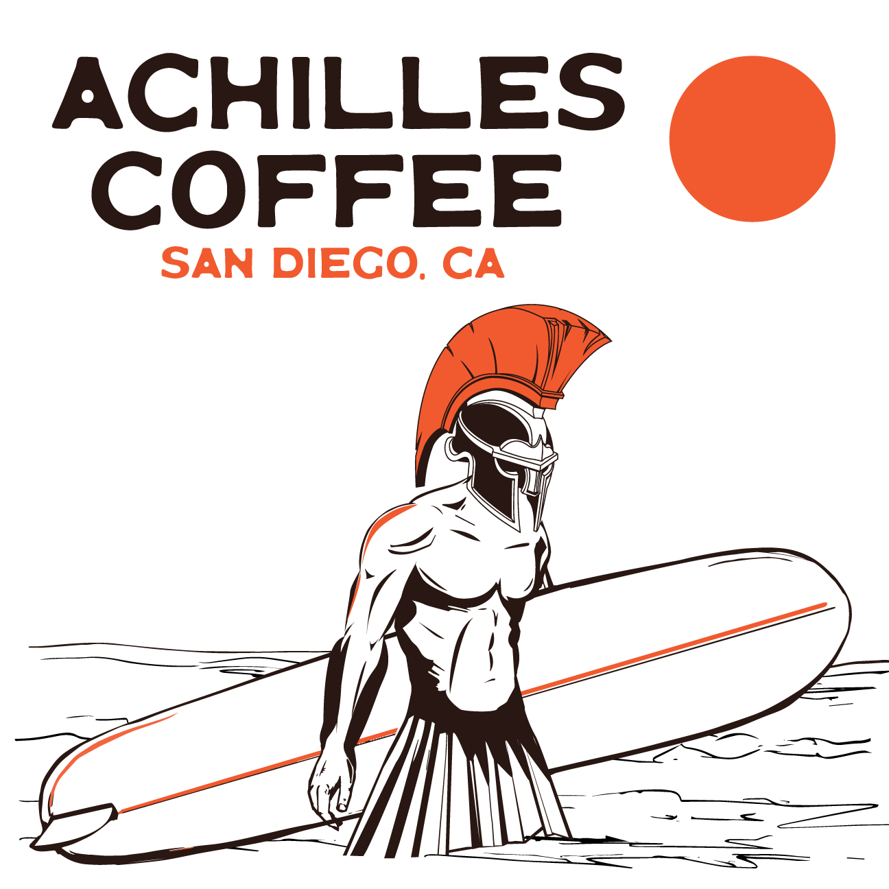Achilles Warrior Surfer Sticker