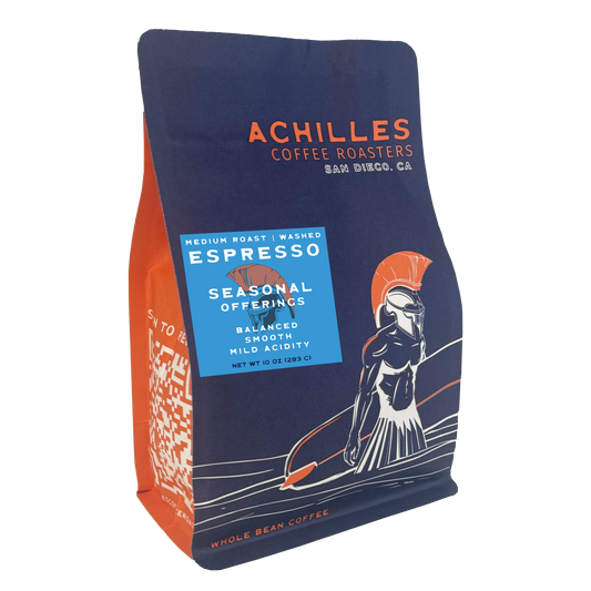 Achilles Coffee Roasters Espresso Seasonal 10 oz coffee bag
